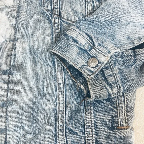 Levi's Denim Jacket Mens XL Blue Acid Wash Trucker Sherpa Fleece Lined 70520 - Picture 11 of 12